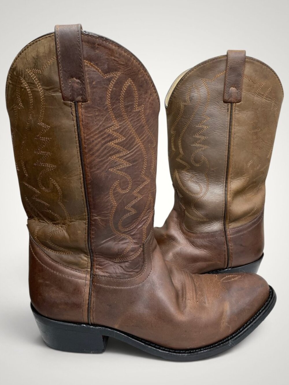 Smoky Mountain Vintage Brown Leather Western Cowboy Boots Men's 9.5 EE Wide